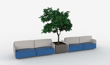 AIR - Fabric bench seating with back by Viscio Urban Design - view 3